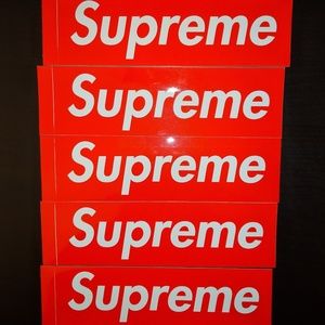 5 classic red box logo stickers